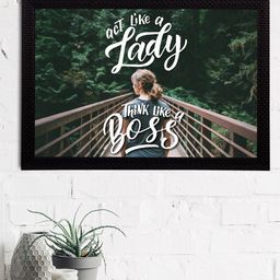 eCraftIndia Green & White "Act Like A Lady Think Like a Boss" Motivational Quote Matt Texture UV Art Painting-52