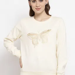 Gipsy Women Cream-Coloured Solid Sweatshirt-picture-21