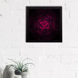 eCraftIndia Pink & Blue Om Symbol Satin Matt Textured UV Art Painting-image-54