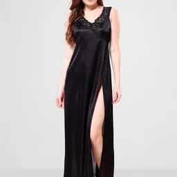 Romaisa Women Satin Maxi Nightdress-picture-8
