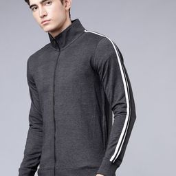 HIGHLANDER Men Charcoal Black Solid Sweatshirt-image-40