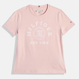 Tommy Hilfiger Girls Brand Logo Print Pure Cotton T-shirt-image-71