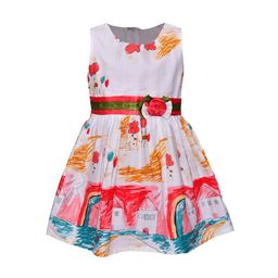 Wish Karo Girls Printed White Fit and Flare Dress-image-53
