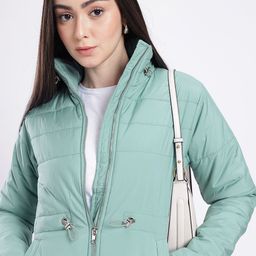 glitchez Cool Touch Mock Collar Checked Padded Jacket-image-34