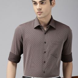 Van Heusen Pure Cotton Self-Design Textured Slim Fit Formal Shirt-image-29