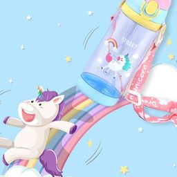 YK Blue & Transparent Printed Sipper Water Bottle - 600 ml-image-15