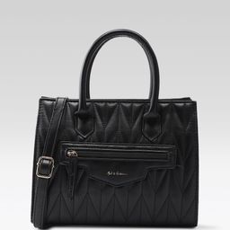 Mast & Harbour Textured Structured Handheld Bag With Quilted-0