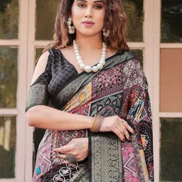 DIVASTRI Ethnic Motifs Printed Zari Paithani Saree-picture-32