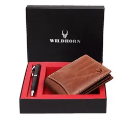 WildHorn Men Tan Brown & Black RFID Protected Genuine Leather Accessory Gift Set-image-15
