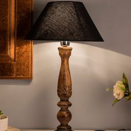 Homesake Black Solid Handcrafted Bedside Standard Lamp Shade-20
