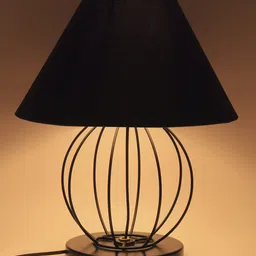 Devansh Blue Solid Frustum Table Lamp-56