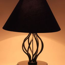Devansh Blue Solid Contemporary Frustum Table Lamp-35
