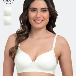 Tweens Pack of 3 White Solid Non-Wired Heavily Padded Everyday Bra TW-3PC-1570-OFFW-30B-image-73