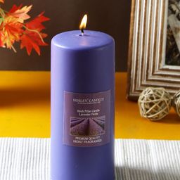 HOSLEY Purple Lavender Fields Fragranced Wax Pillar Candle-11