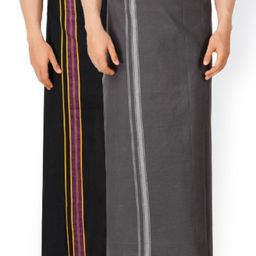 Ethazh Men Pack of 2 Cotton Dhotis-picture-31