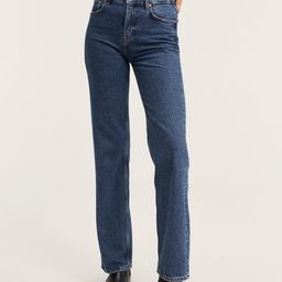 MANGO Women Navy Blue Solid Straight Fit Jeans-image-31