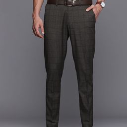 Louis Philippe Ath.Work Men Grey Comfort Tapered Fit Formal Trousers-image-82