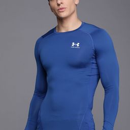 UNDER ARMOUR Men Blue Solid HeatGear Armour Long Sleeve T-shirt-image-1