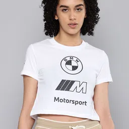 PUMA Motorsport BMW MMS Vintage Logo Printed Pure Cotton Slim Fit T-shirt-image-78