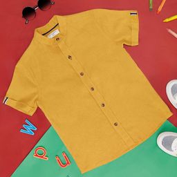 Pantaloons Junior Boys Band Collar Short Sleeves Cotton Casual Shirt-image-40