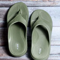 REFOAM Men Olive Green Rubber Thong Flip-Flops-12