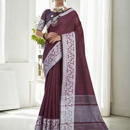 Anouk Brown Ethnic Motifs Woven Design Saree-picture-18