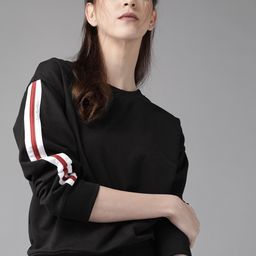 Roadster Women Black Solid Sweatshirt-picture-21