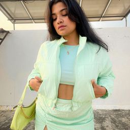 Tokyo Talkies Women Gorgeous Green Solid Jacket-picture-9