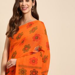 DESH BIDESH Floral Printed Pure Cotton Taant Saree-picture-23