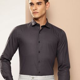 INVICTUS Pure Cotton Self Horizontal Stripes Formal Shirt-image-59