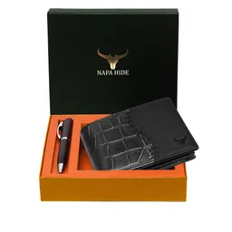 NAPA HIDE Men RFID Protected Genuine High Quality Leather Accessory Gift Set-image-86