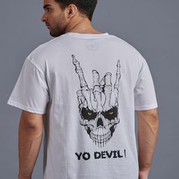 GO DEVIL Graphic Printed Pure Cotton Oversized T-shirt-image-67