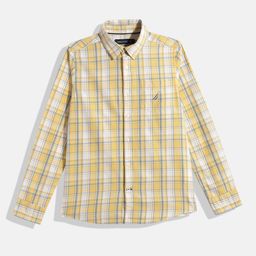 Nautica Boys Tartan Checked Opaque Pure Cotton Casual Shirt-image-99