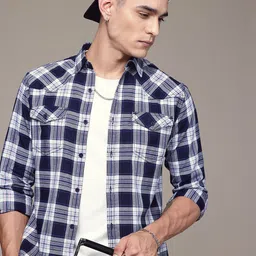 The Roadster Life Co. Pure Cotton Tartan Checks Opaque Casual Shirt-image-99