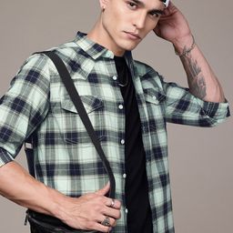 The Roadster Life Co. Pure Cotton Tartan Checks Opaque Casual Shirt-image-46