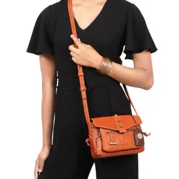 Hidesign Textured Structured Leather Sling Bag-50