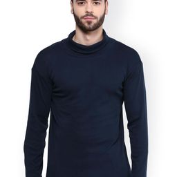 Hypernation Navy Slim Fit Pure Cotton T-shirt-image-5
