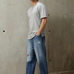 High Star Men Relaxed Fit Cotton Updated Solid T-shirt-image-97