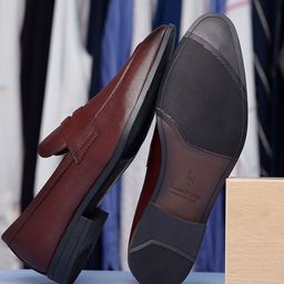 Men Rosewood Leatherette Moccasins Formal Shoes-image-83