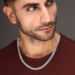 Bold by Priyaasi Men Brass Silver-Plated Chain-image-2