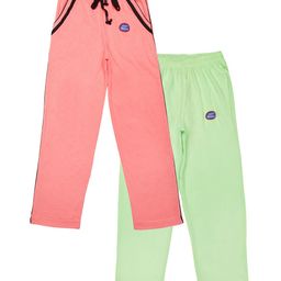 VIMAL JONNEY Kids Boys Pack of 2 Pink & Green Solid Slim Fit Track Pants-image-99