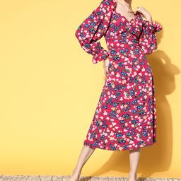 plusS Women Pretty Pink Floral Vacay Attire-image-73