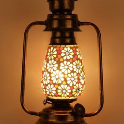 Devansh Gold-Toned & Off-White Textured Contemporary Wall Lantern-8