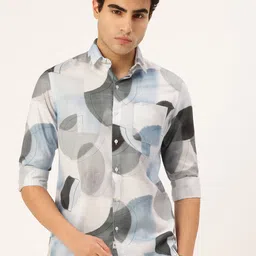 Integriti Slim Fit Geometric Printed Casual Shirt-image-56