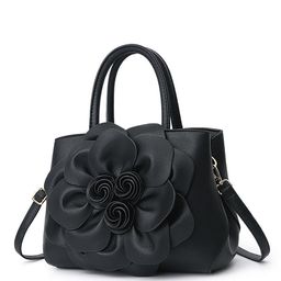 SYGA Leather Shopper Handheld Bag with Aplique-image-43