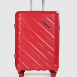 Columbus Red Textured Medium Trolley Suitcase-17