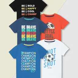 max Boys Typography 5 Printed Applique T-shirt-image-97