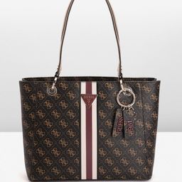 GUESS Women Brand Logo Printed Structured Shoulder Bag-image-31