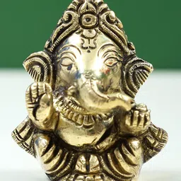 Exotic India Gold-Toned & Black Religious Lord Ganesha Idol Showpiece-picture-32