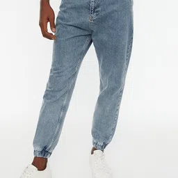 Trendyol Men Blue Stretchable Joggers-image-11